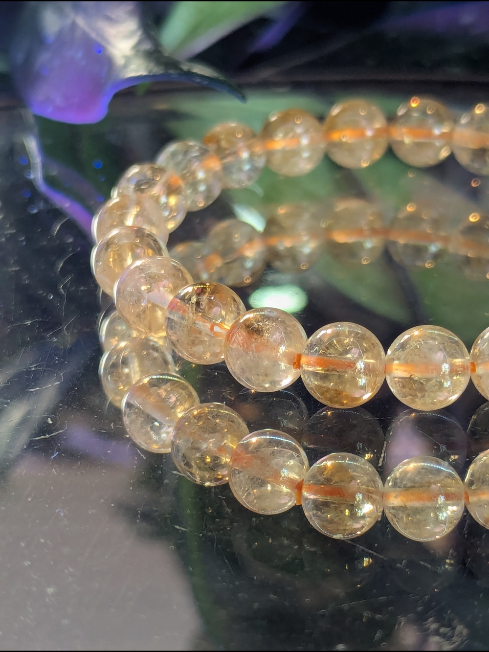 AA-Quality Glass-Like Crystal Citrine Bead Stretch Bracelet Specimine